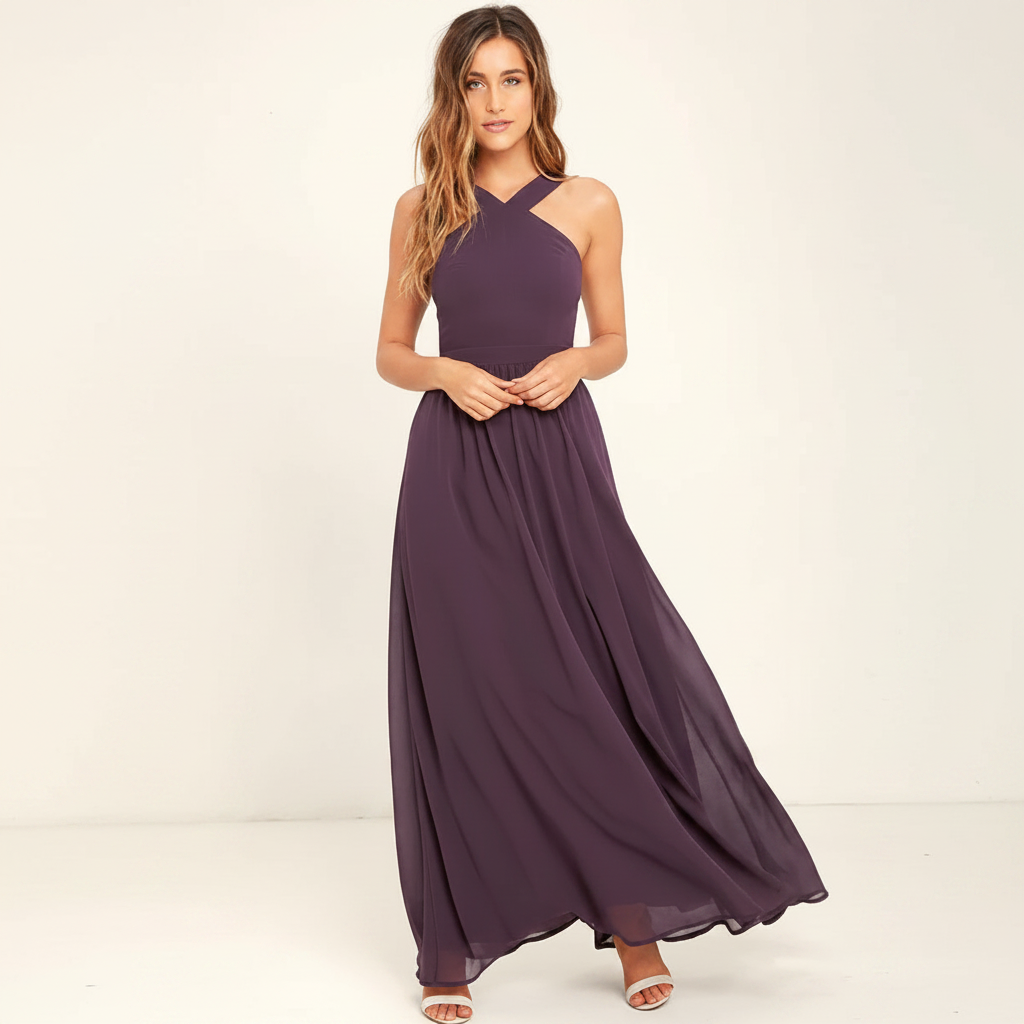 Suzanne - Elegantes Maxikleid mit Kreuzhals