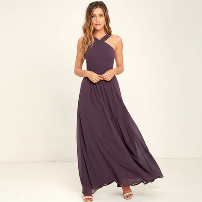 Suzanne - Elegantes Maxikleid mit Kreuzhals