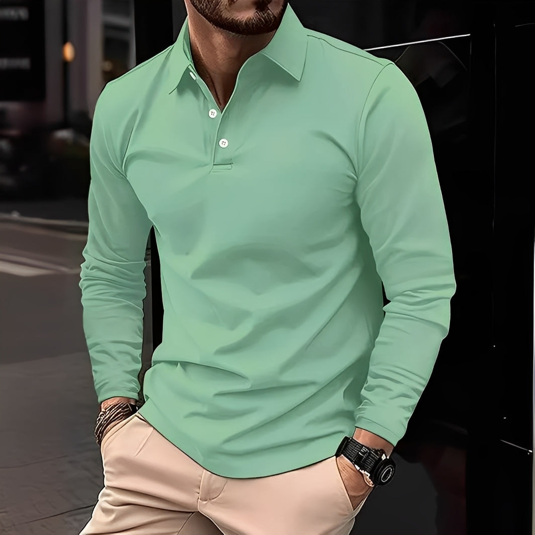 Deacon - Gemütliches Langarm-Poloshirt