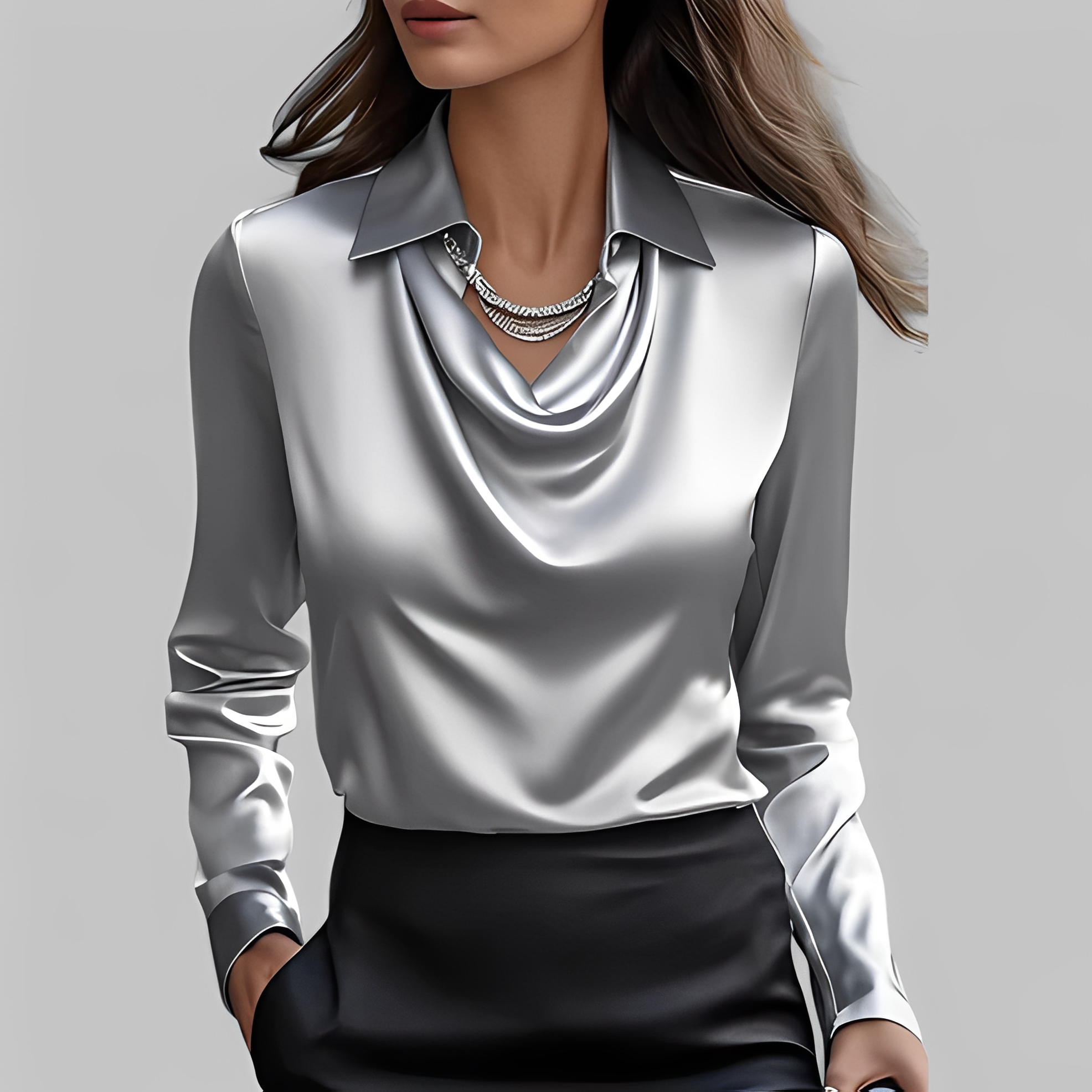 Emmalyn - Elegante drapierte Bluse für Damen