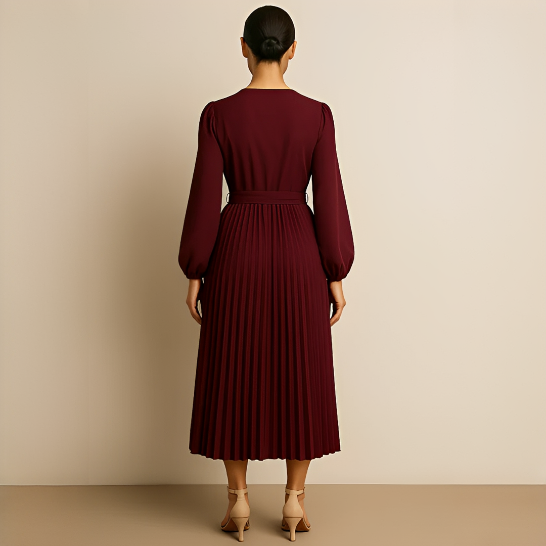 Naomi - Stilvolles Kleid mit V-Ausschnitt und Falten