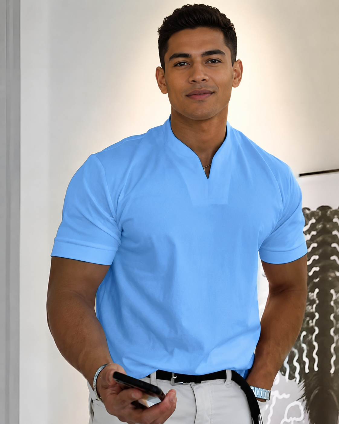 Cédric - Bequemes V-Ausschnitt-Shirt