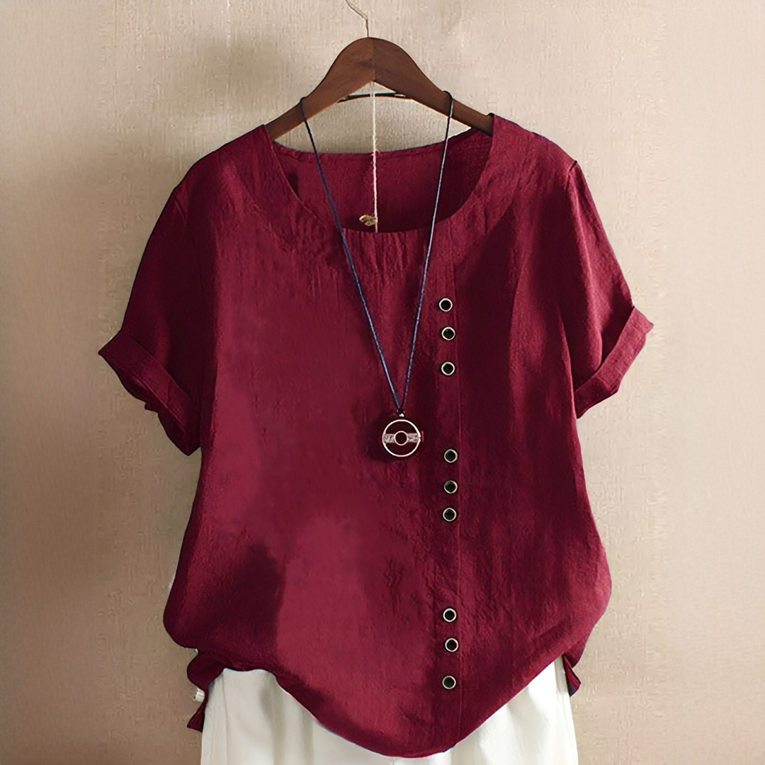 Noelle - Elegante, locker geschnittene Bluse mit Knöpfen