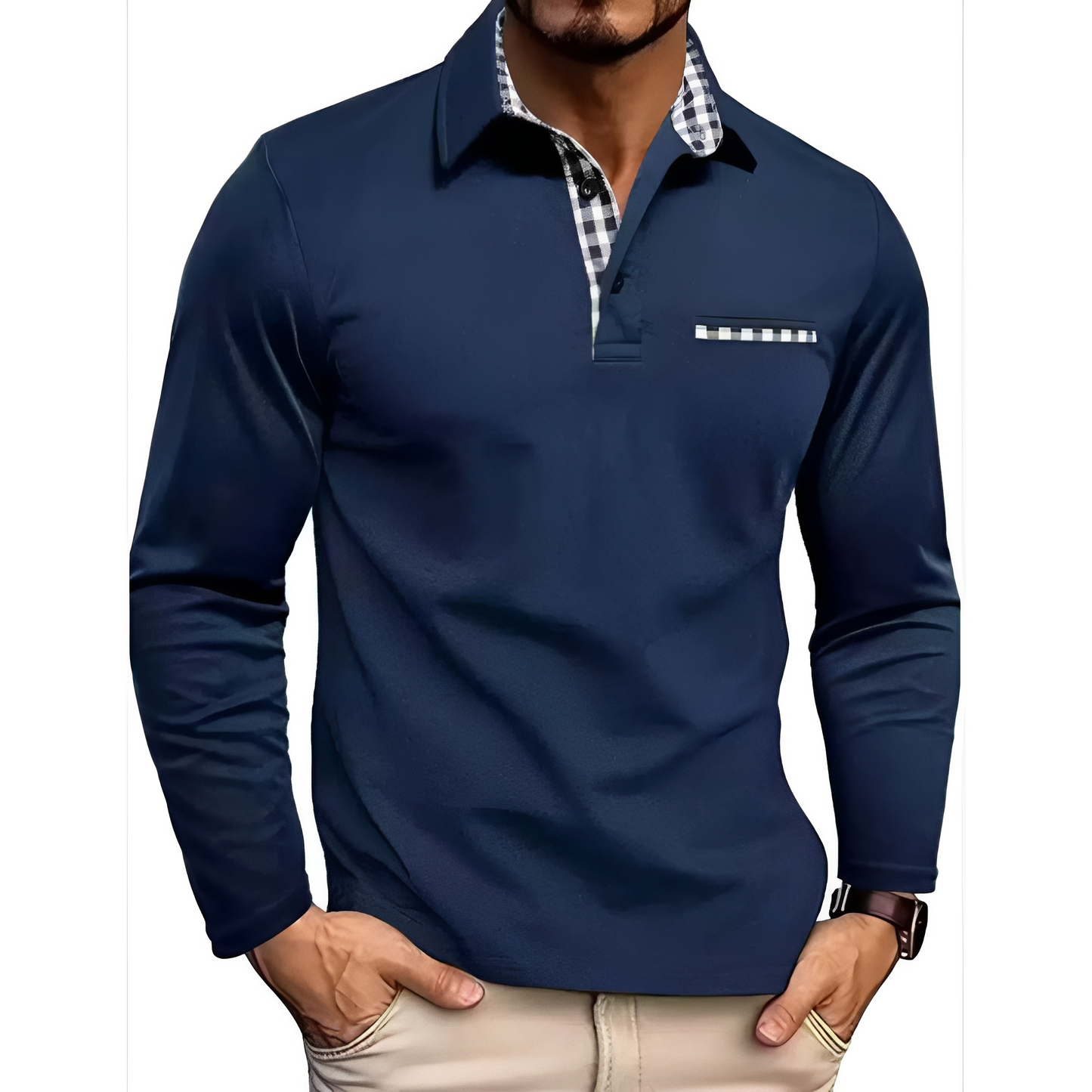 Gerald - Polo mit langen Ärmeln elegant für Männer