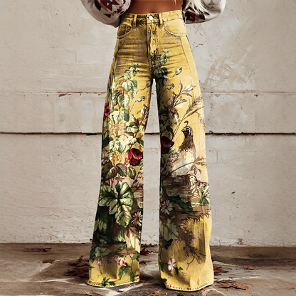 Shelley - Bequeme Weitbeinige Bedruckte Jeans