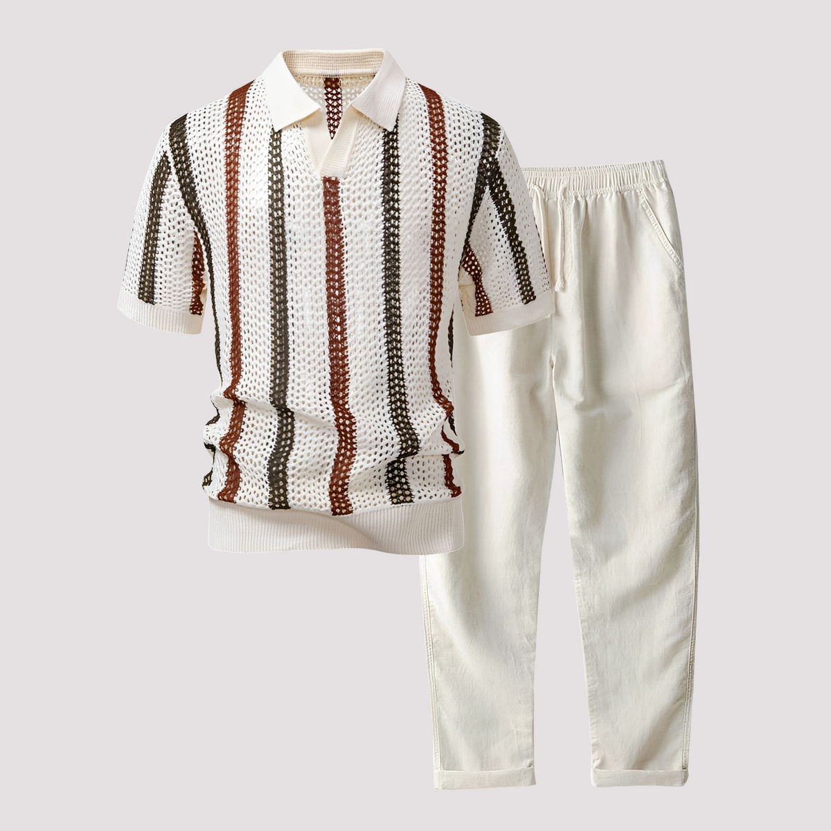 Richards - Bequemes Streifen-Polo mit Hosen-Kombination