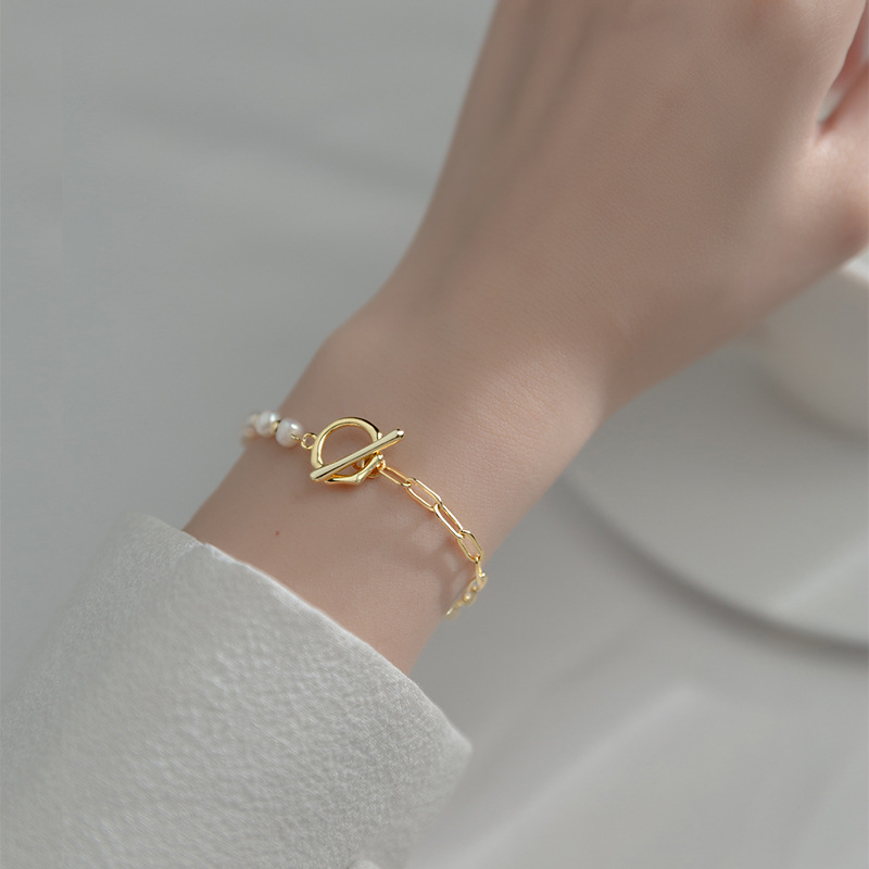 Halbseitiges Perlenarmband - Halb und halb Perlenarmband