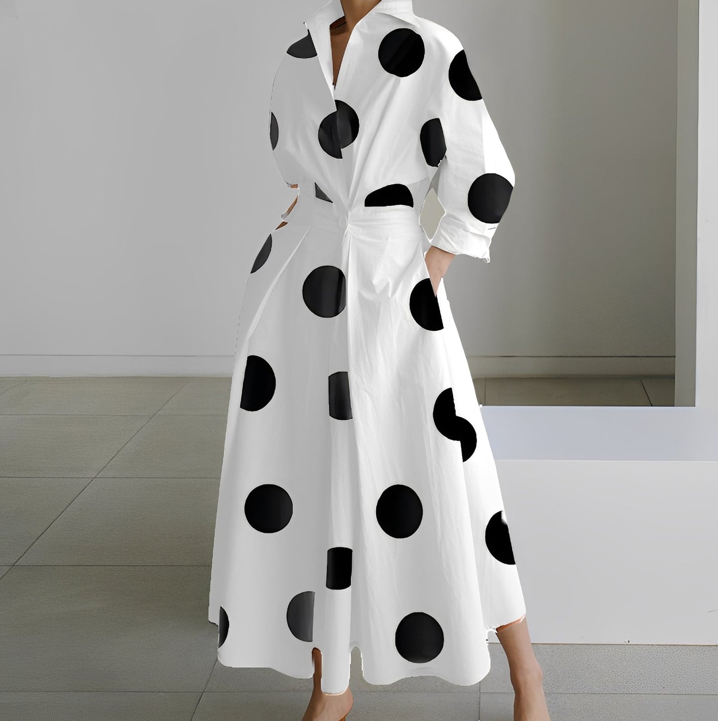 Martha - Elegantes Hemdkleid mit abstraktem Muster für Frauen
