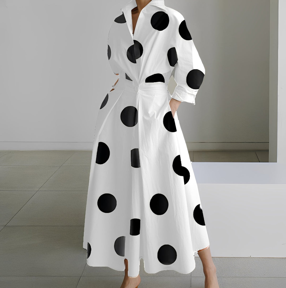 Martha - Elegantes Hemdkleid mit abstraktem Muster für Frauen