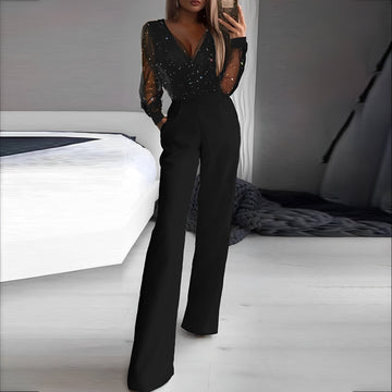 Alissa - Stilvoller Jumpsuit mit V-Ausschnitt für Damen