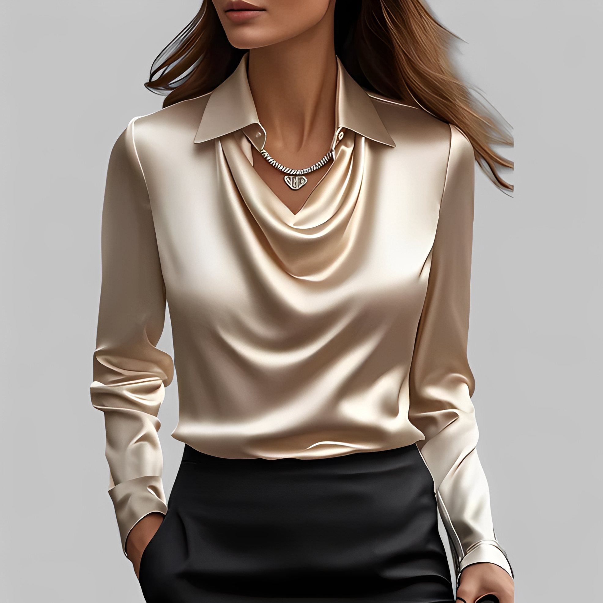 Emmalyn - Elegante drapierte Bluse für Damen