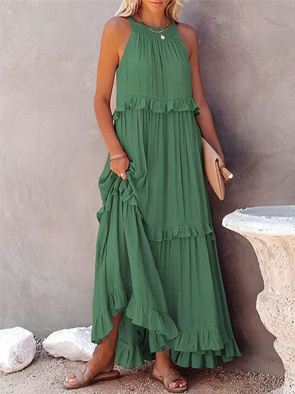 Zanna - Elegantes ärmelloses Kleid mit Volants für Frauen