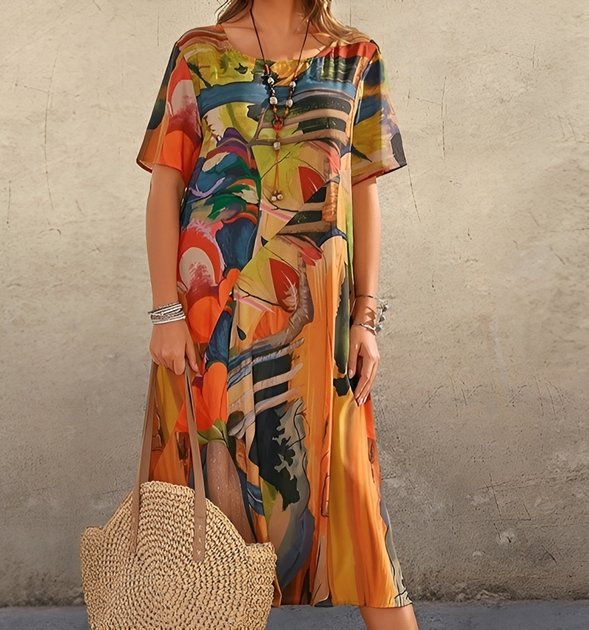 Alexa - Kleid mit schickem Druck und lockerem Schnitt für Frauen