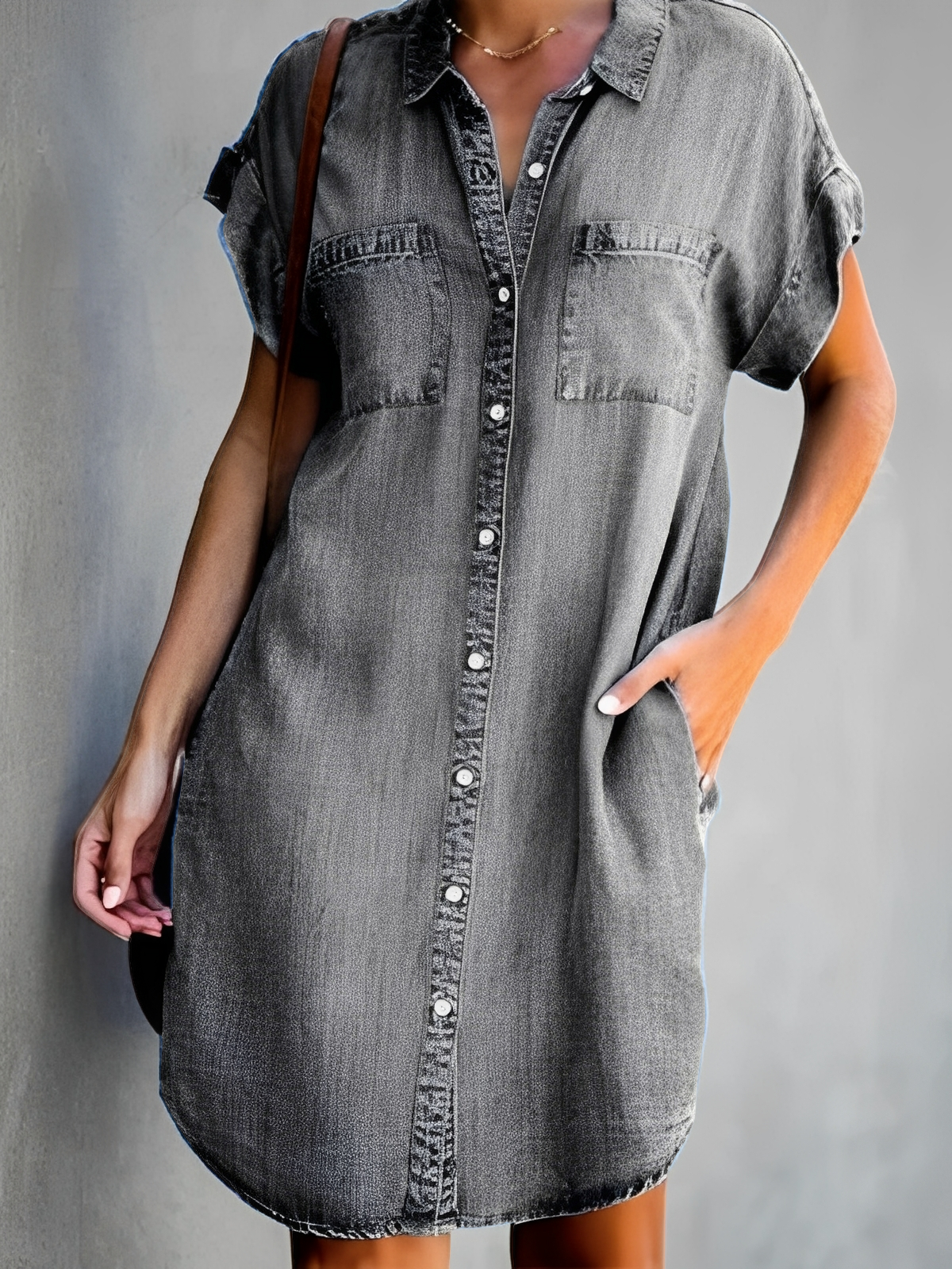 Mabel - Elegantes Jeanskleid mit Knopfleiste für Frauen