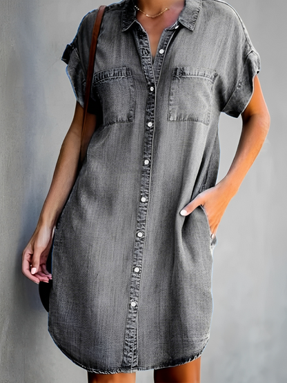 Mabel - Elegantes Jeanskleid mit Knopfleiste für Frauen