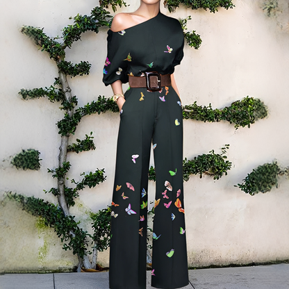 Chandrine - Asymmetrischer Overall mit weiten Beinen für Frauen