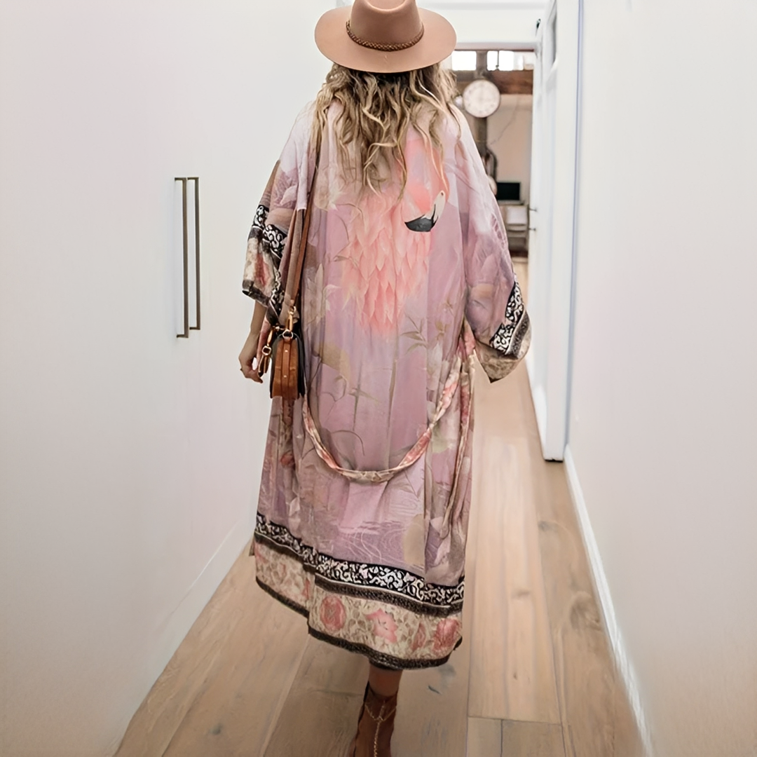 Barbarra - Elegantes langes Kleid mit Blumenmuster für Frauen