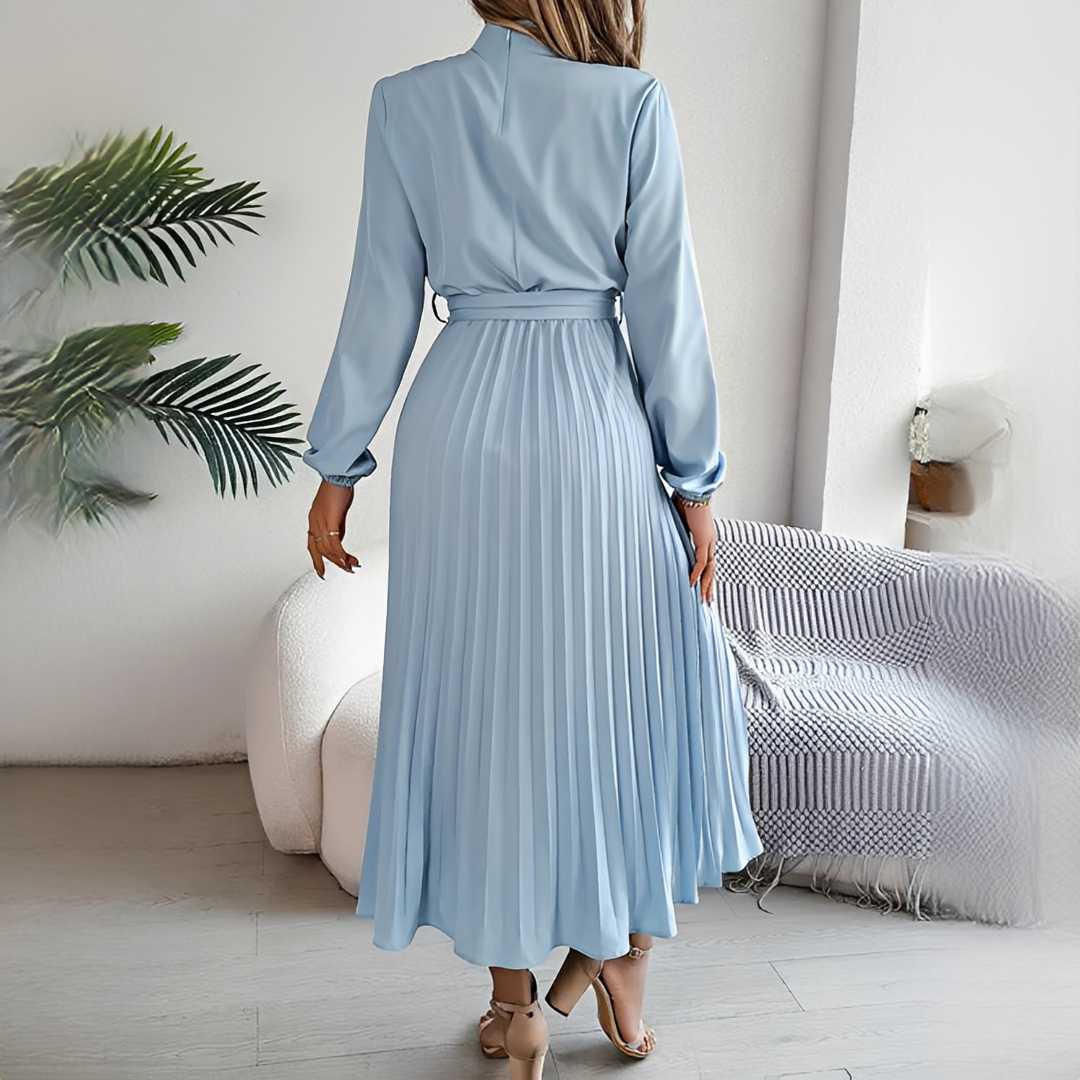 Jessy - Plissiertes Kleid mit langen Ärmeln für Damen