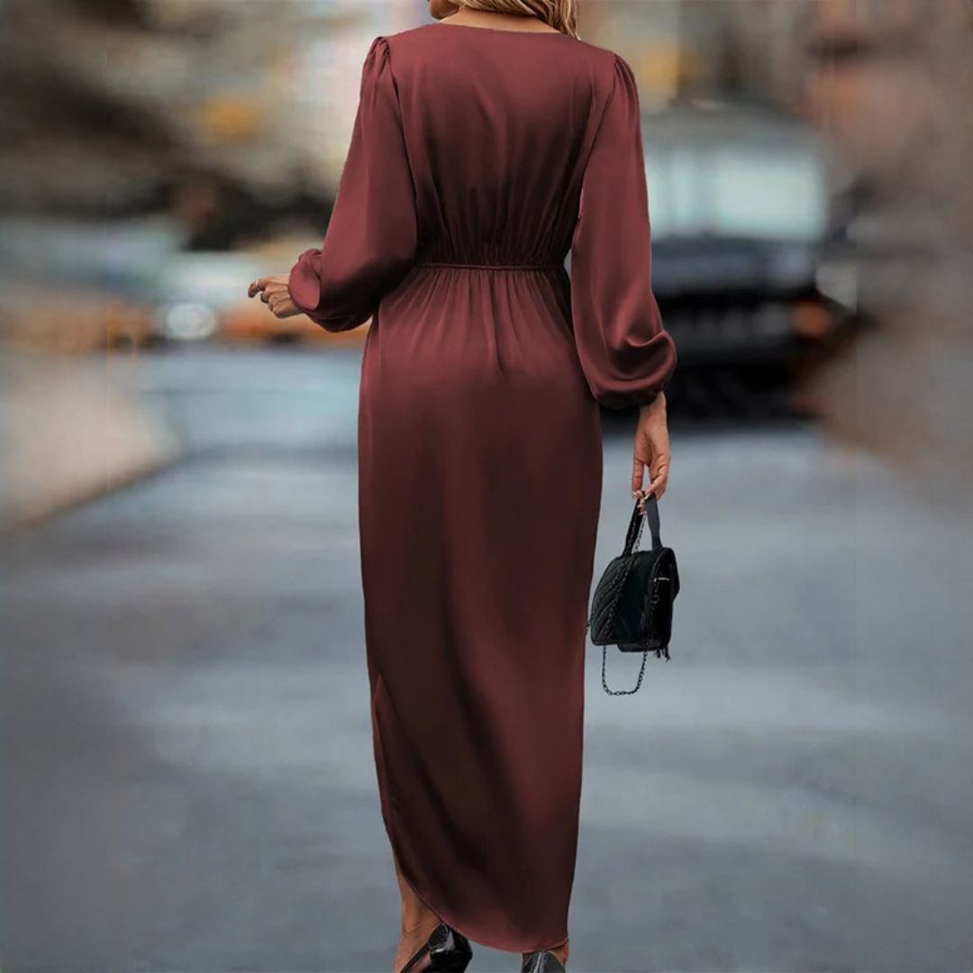 Leona - Elegantes Langarmkleid