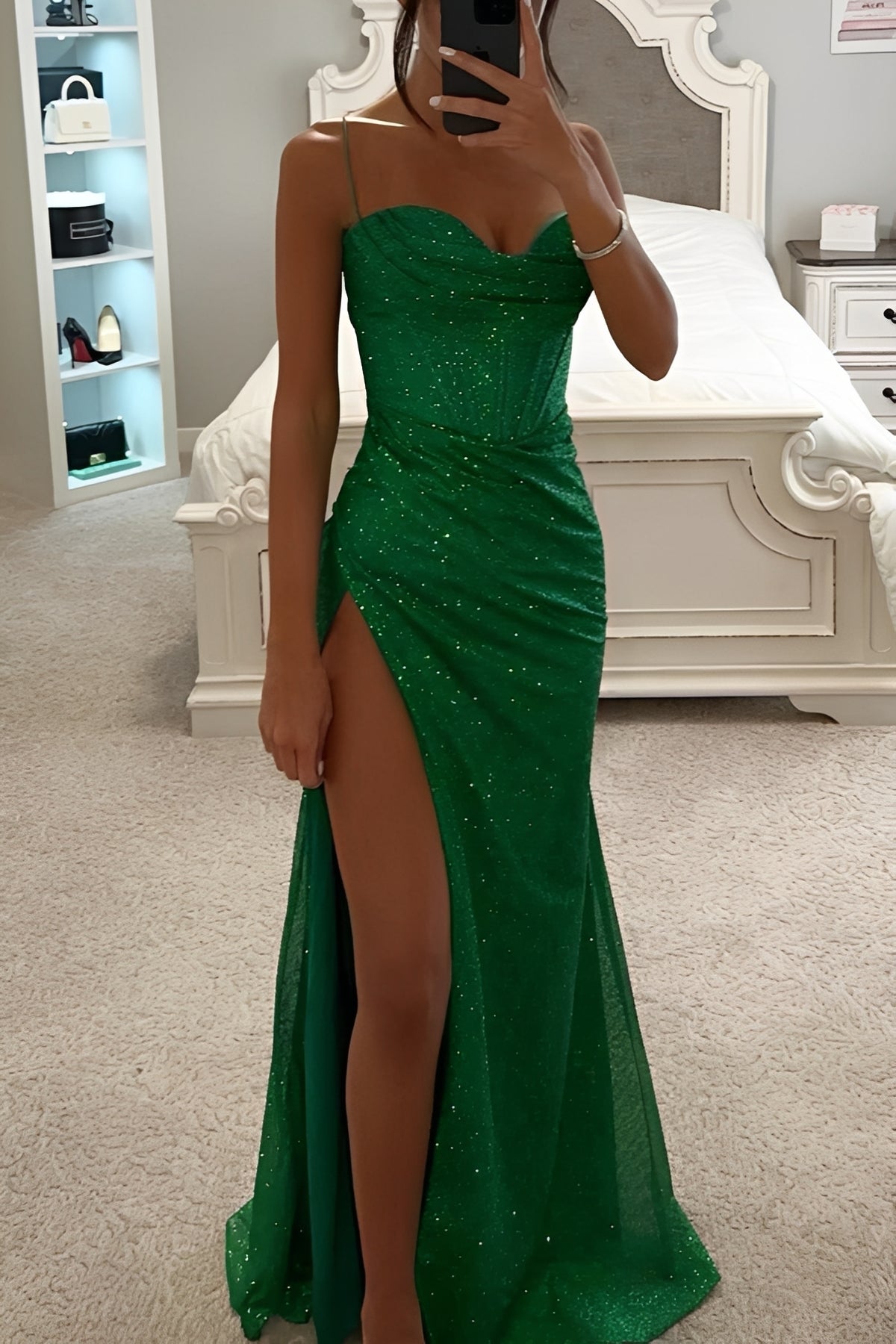 Annalise - Elegantes langes Kleid mit Pailletten und Schlitz für Frauen