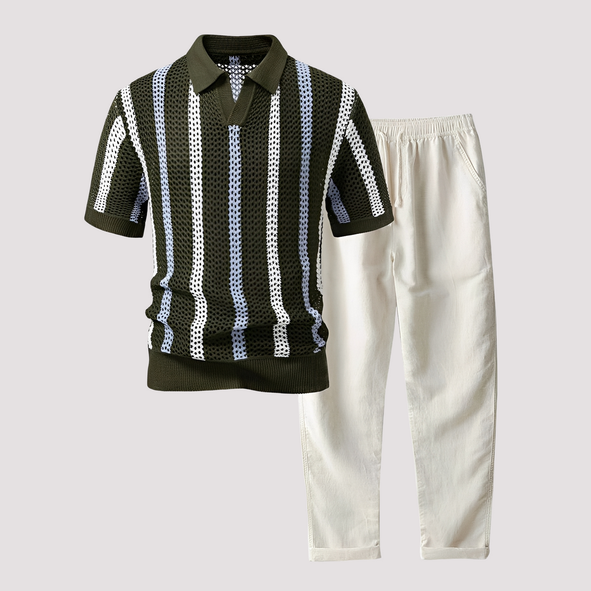 Richards - Bequemes Streifen-Polo mit Hosen-Kombination