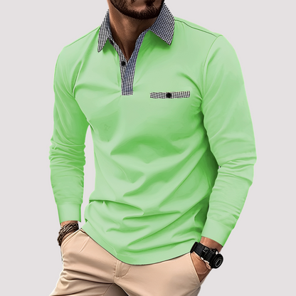 Aidan - Elegantes Polo mit langen Ärmeln für Herren