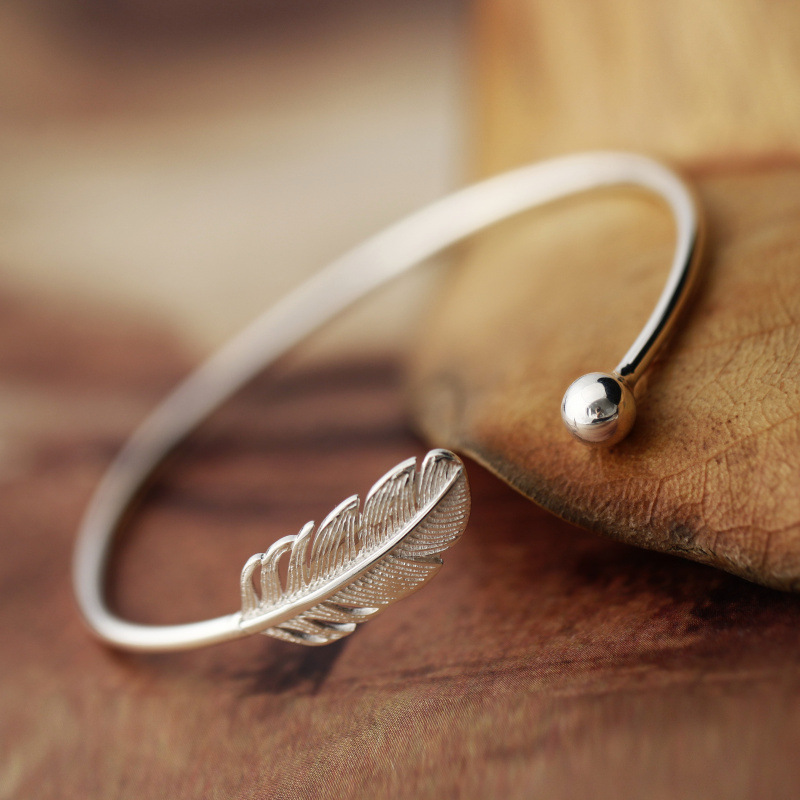 Federarmband in Silber - Federarmband