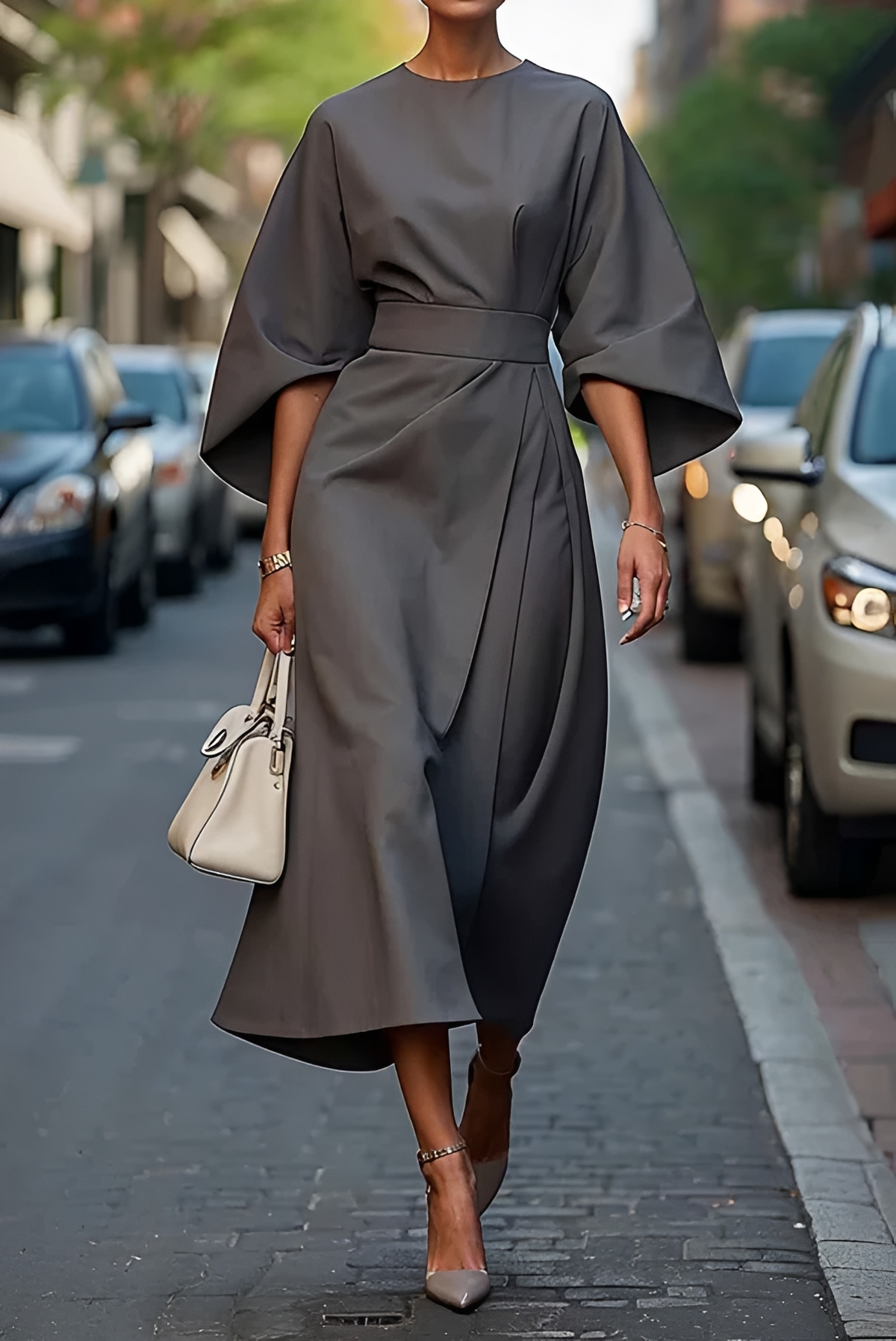 Vera - Schickes Midikleid mit Tailleakzent