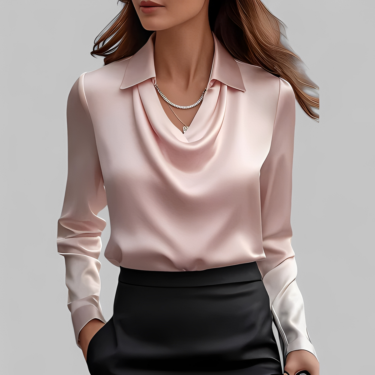 Emmalyn - Elegante drapierte Bluse für Damen