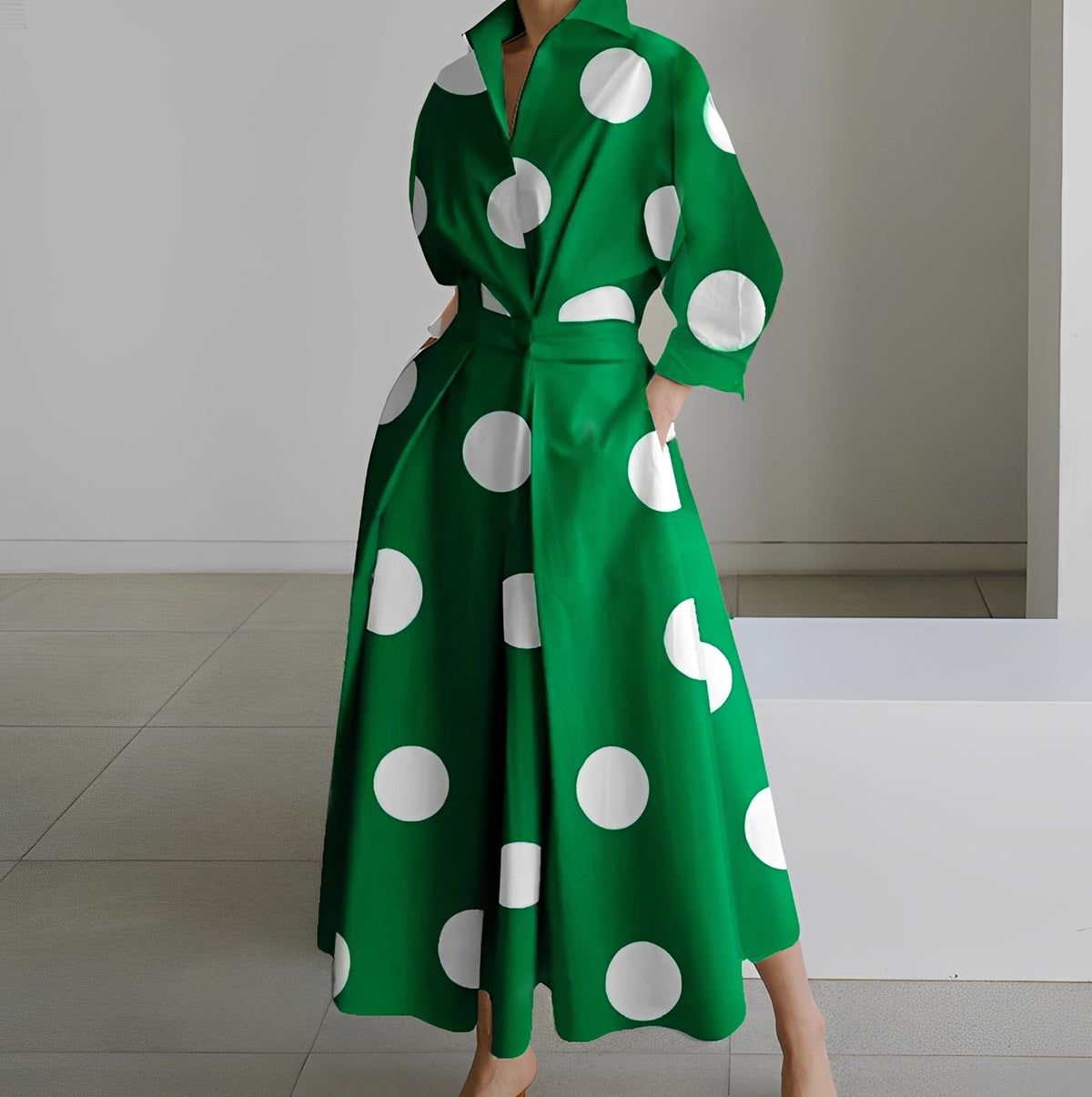 Martha - Elegantes Hemdkleid mit abstraktem Muster für Frauen