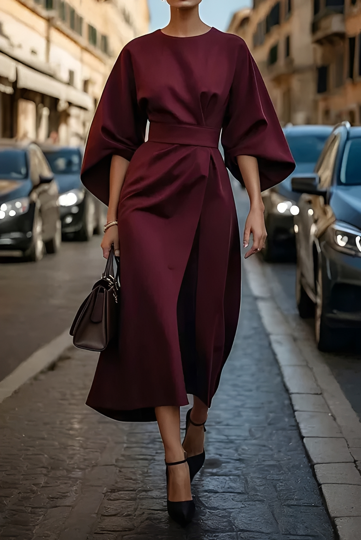Vera - Schickes Midikleid mit Tailleakzent