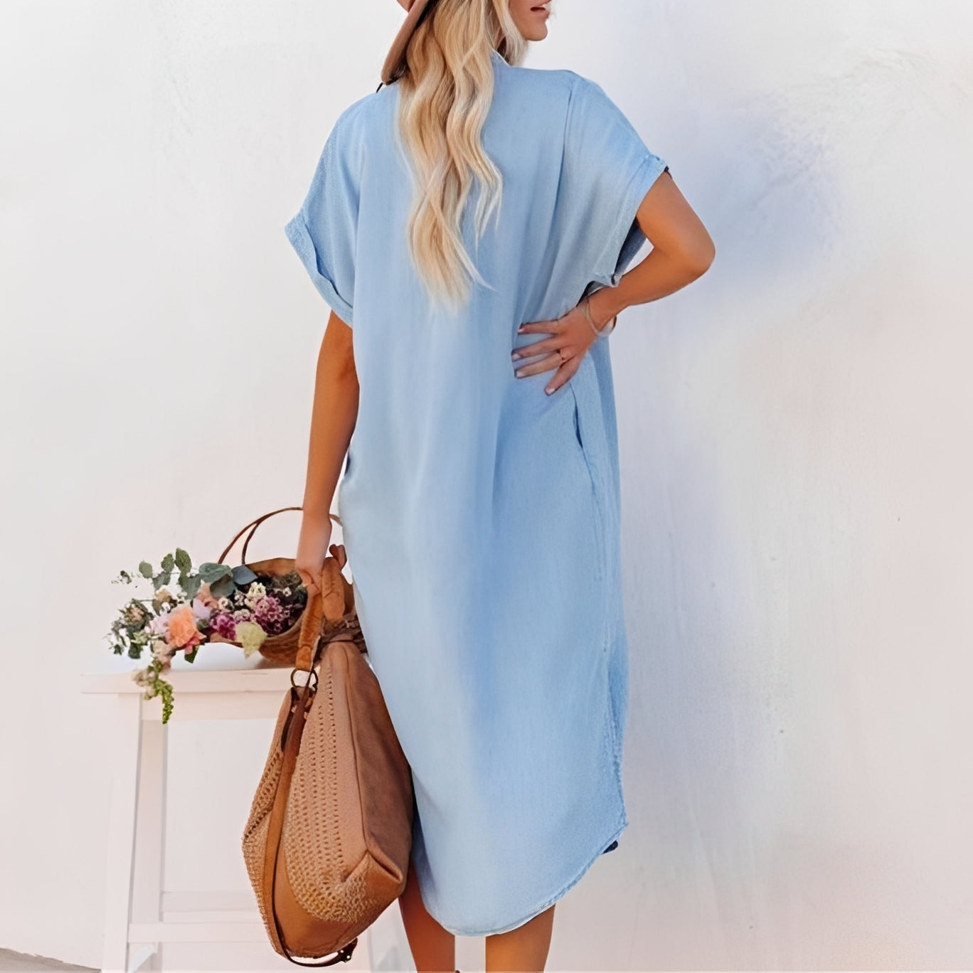 Crystal - Hemdkleid aus Jeansstoff für Damen