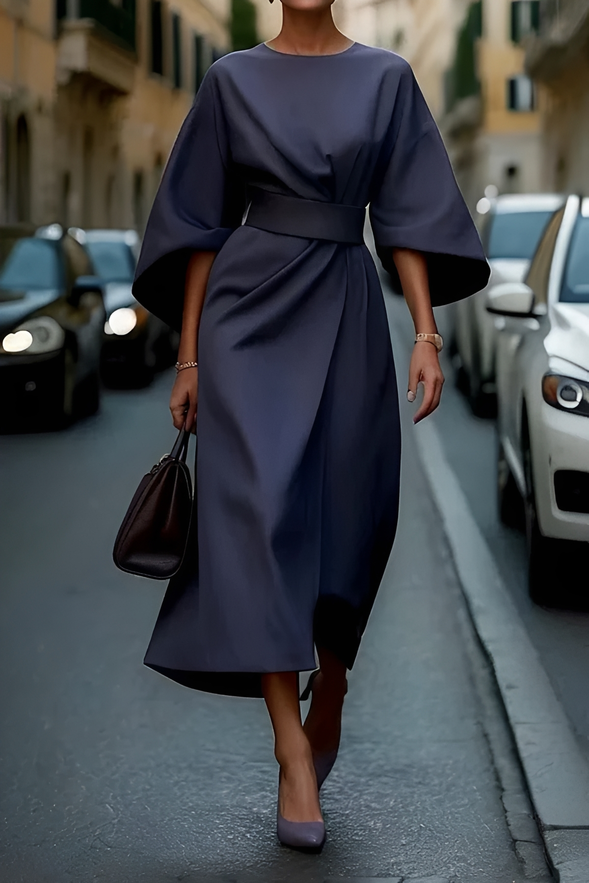 Vera - Schickes Midikleid mit Tailleakzent