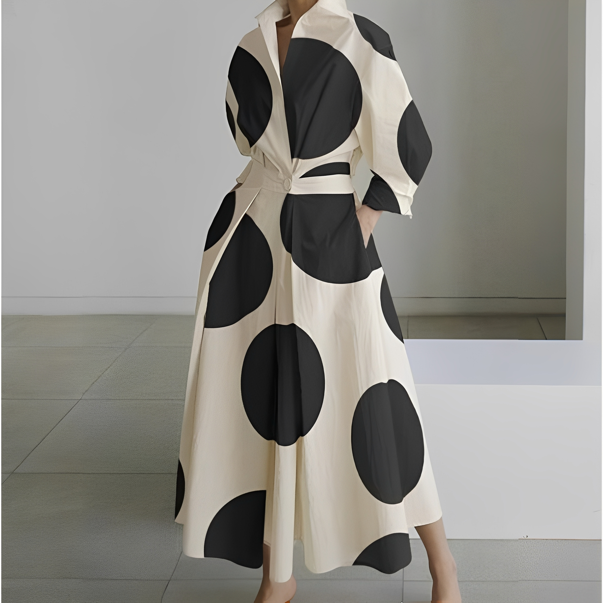 Martha - Elegantes Hemdkleid mit abstraktem Muster für Frauen