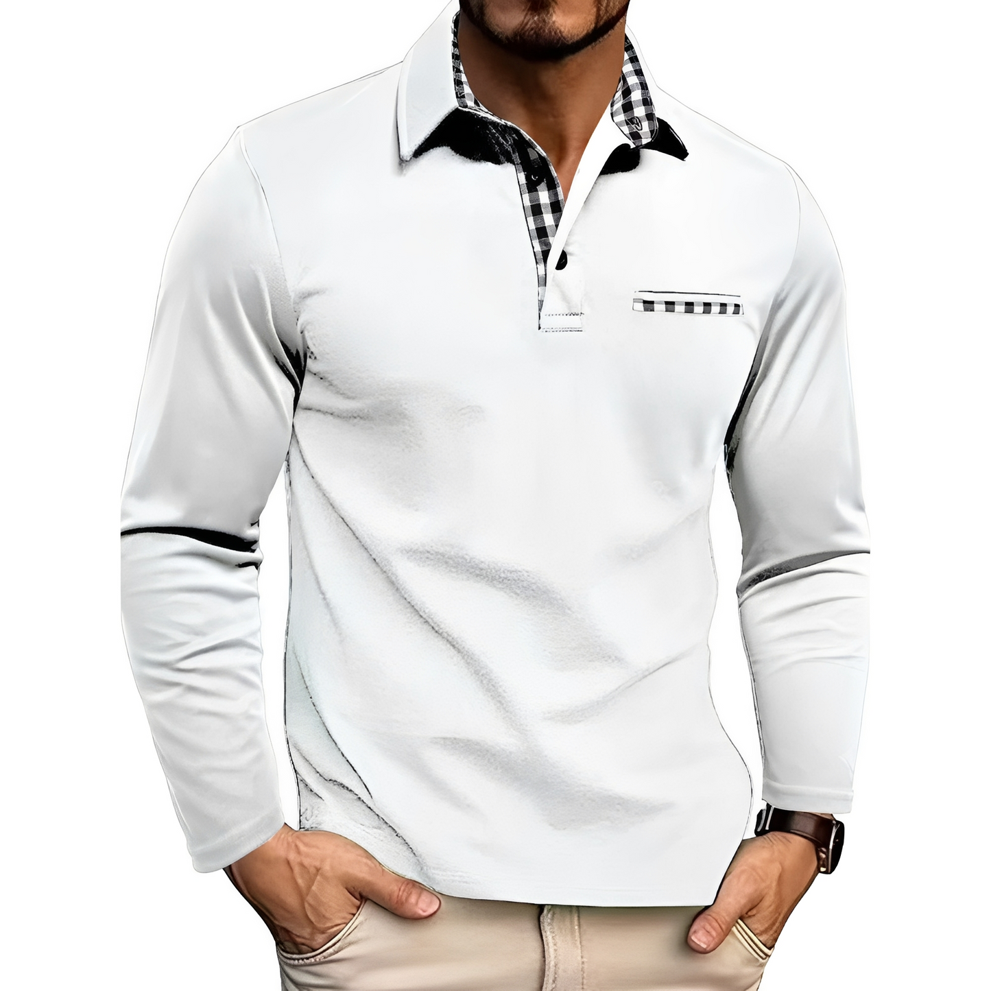 Gerald - Polo mit langen Ärmeln elegant für Männer
