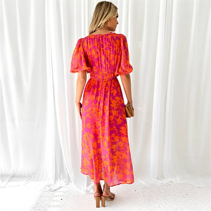Louisa - Blumiges, bequemes Midikleid