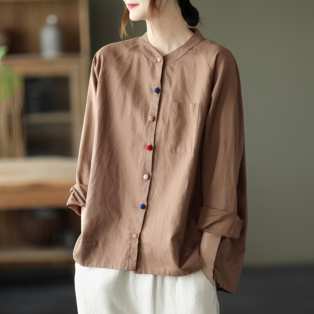 Nellie - Bluse lässig mit Taschen für Frauen