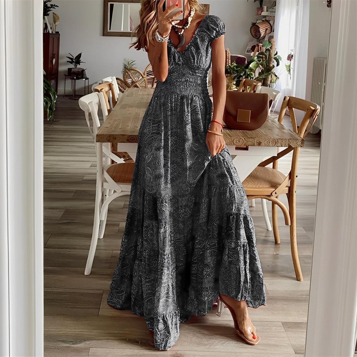 Christina - Maxikleid im Boho-Stil mit Blumenmuster für Frauen