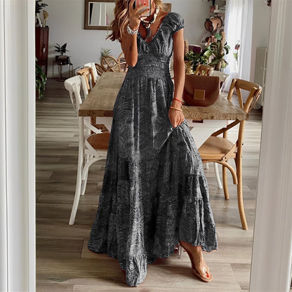 Christina - Maxikleid im Boho-Stil mit Blumenmuster für Frauen