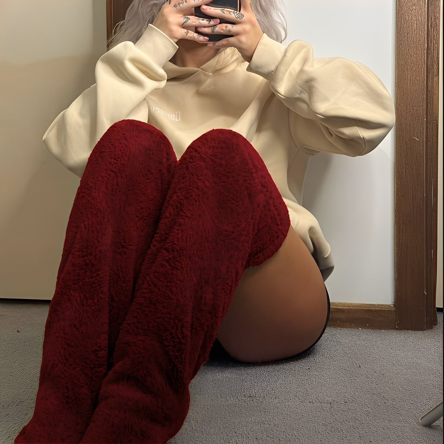 Camellia - Wärmende Damensocken bis zum Knie für den Winter