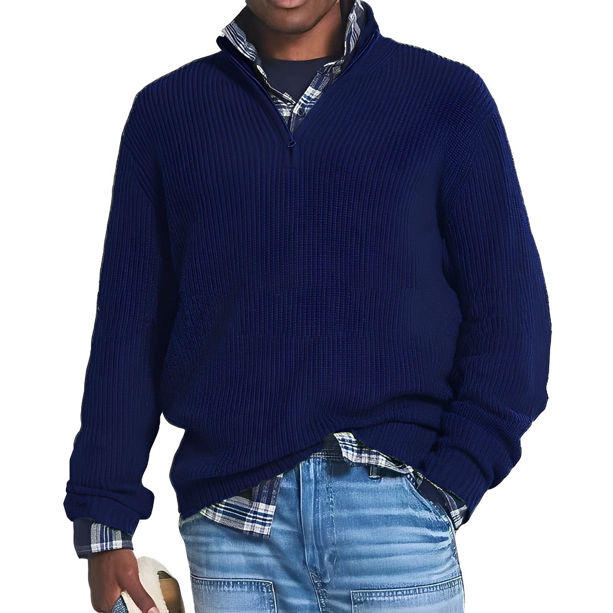 Edward - Schicker Pullover mit halbem Reißverschluss