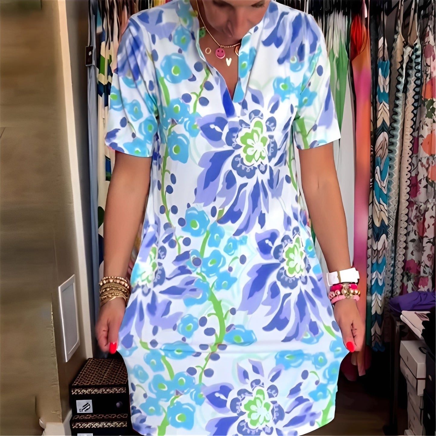 Abbie - Elegantes Kleid mit Blumenmuster für Frauen