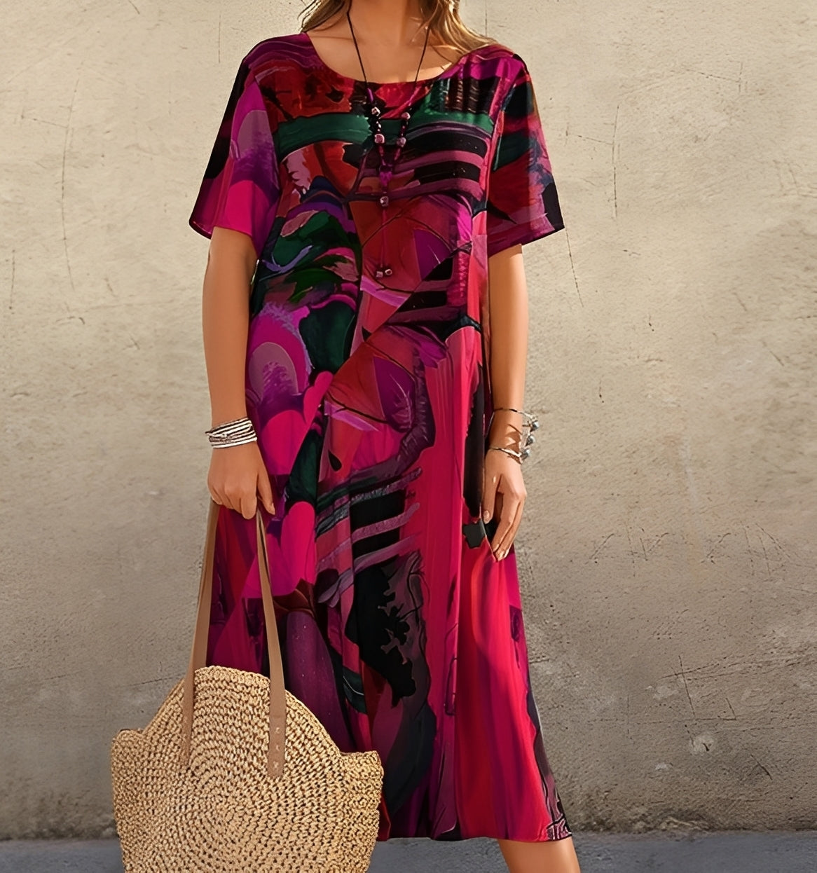 Alexa - Kleid mit schickem Druck und lockerem Schnitt für Frauen