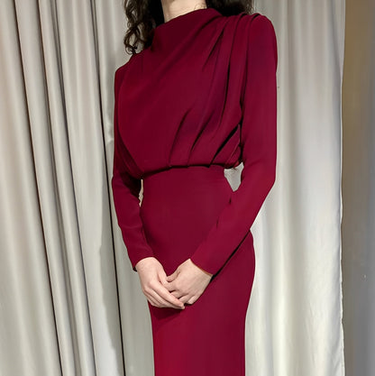 Bonnie - Elegantes, drapiertes Midi-Kleid für Frauen