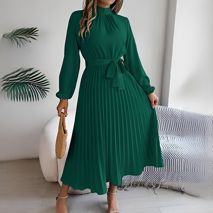 Jessy - Plissiertes Kleid mit langen Ärmeln für Damen
