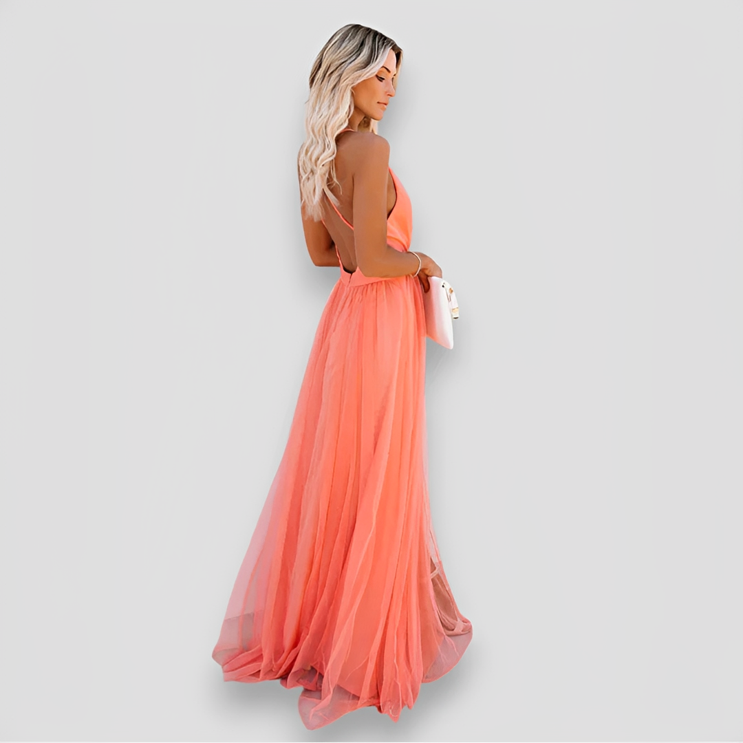 Lidia - Stilvolles Maxi-Kleid mit V-Ausschnitt