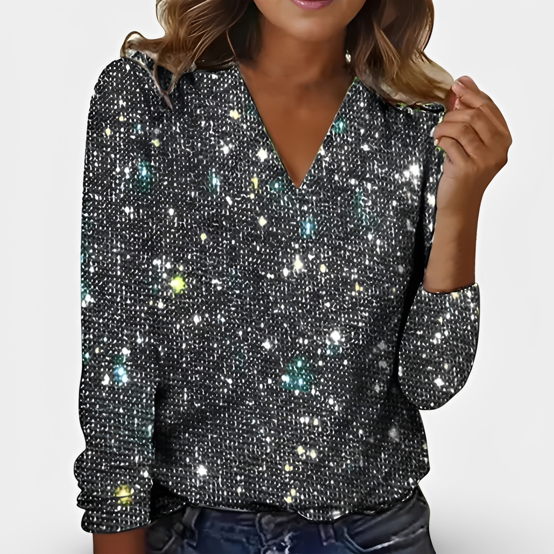 Casandra - Glitzerndes modisches Top für Damen