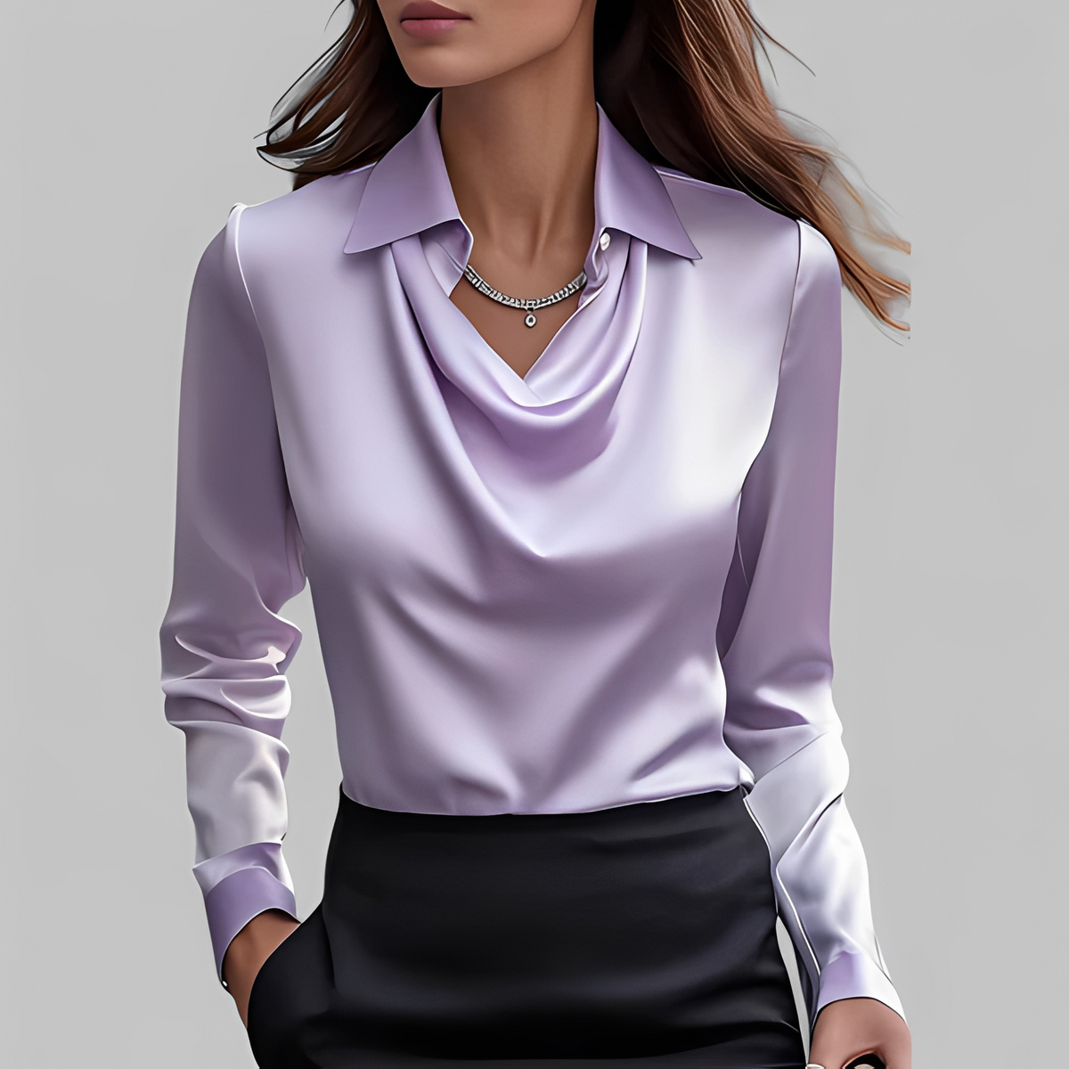 Emmalyn - Elegante drapierte Bluse für Damen