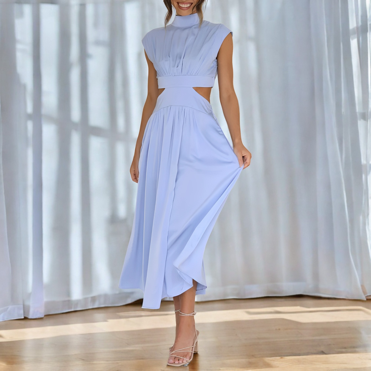 Christina - Maxikleid lässig mit Taillenausschnitt für Damen