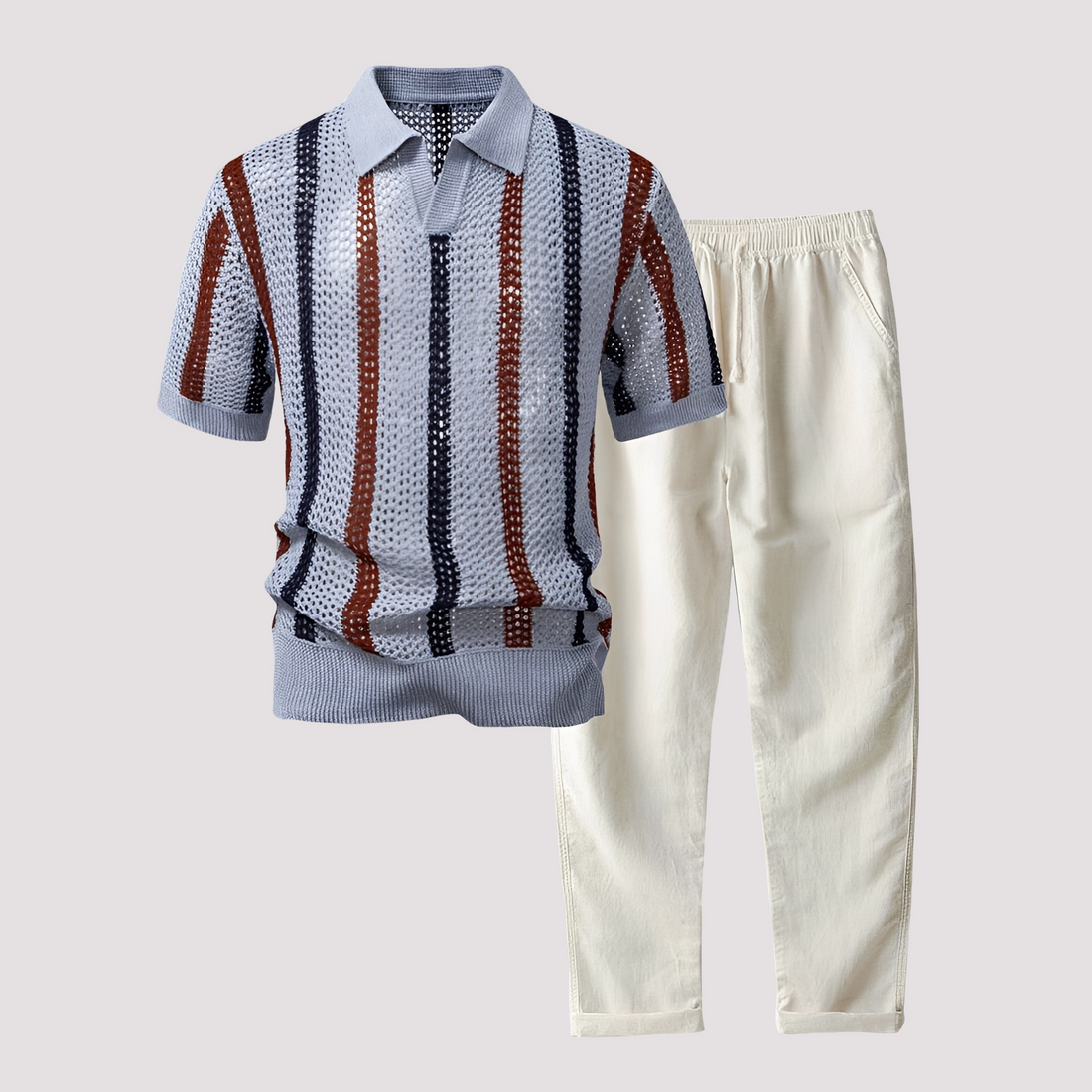 Richards - Bequemes Streifen-Polo mit Hosen-Kombination